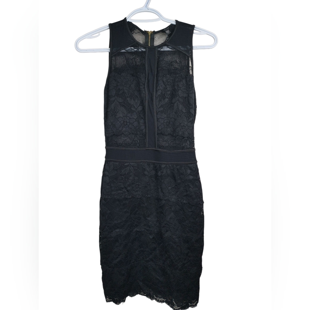 GUESS Black Lace Bodycon Dress Womens XS Sexy Elegant Night-Out Party Dinner